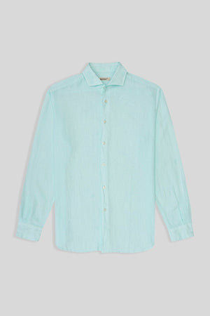 basic linen shirt ice green - soloio