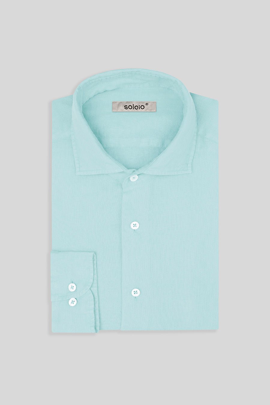 basic linen shirt ice green - soloio