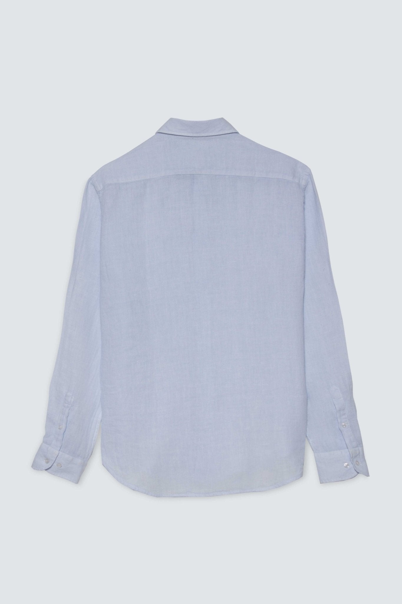 basic linen shirt light blue powder - soloio