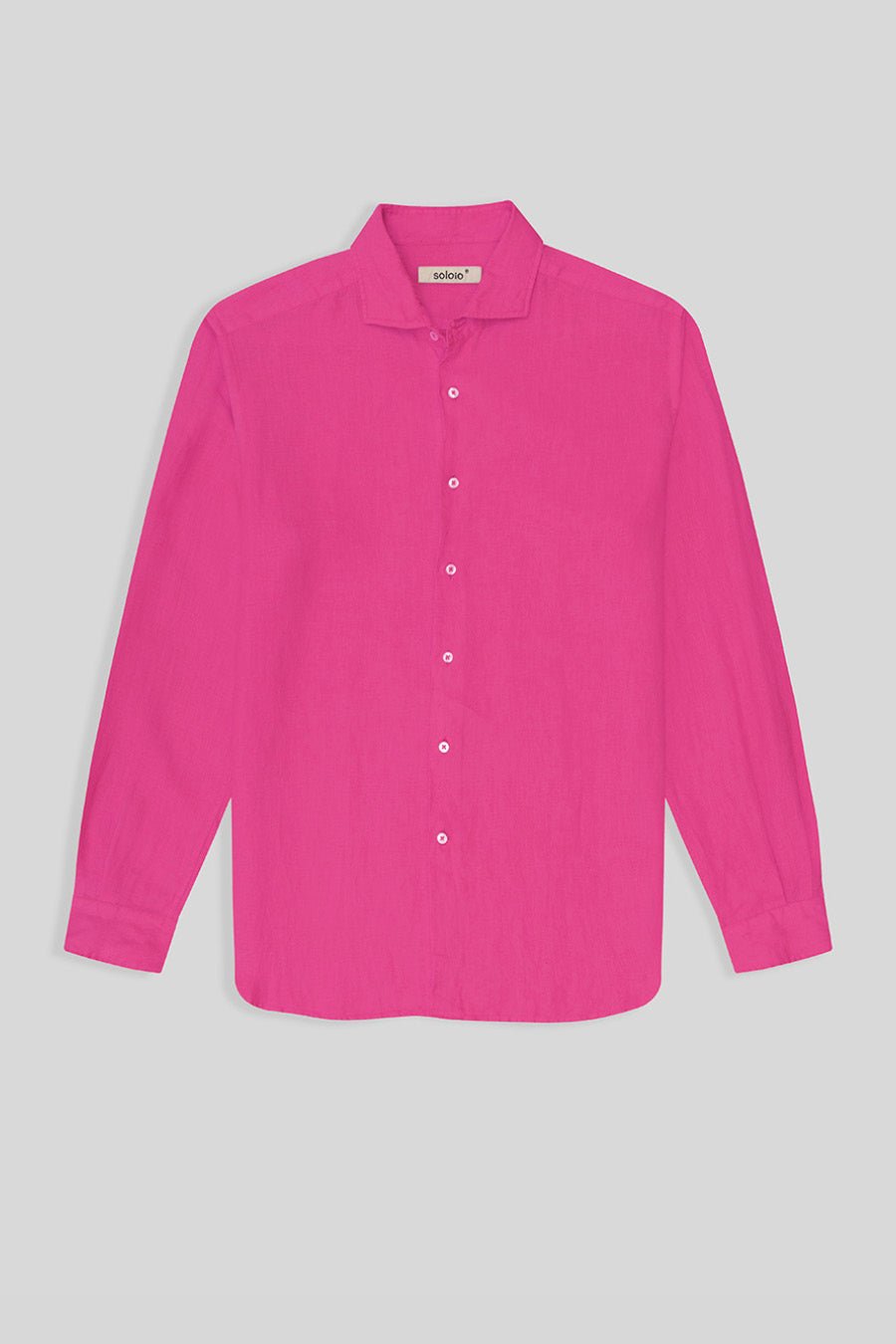 basic linen shirt light fuxia - soloio