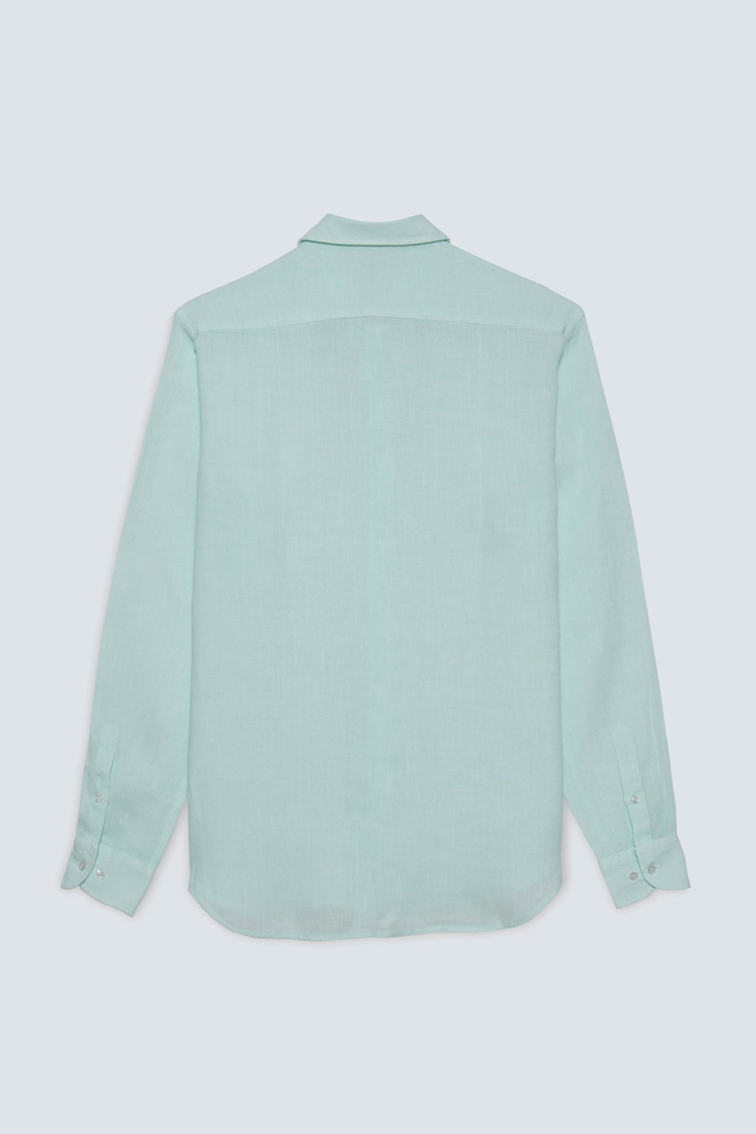 basic linen shirt light turquoise - soloio