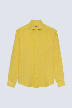 basic linen shirt light yellow - soloio