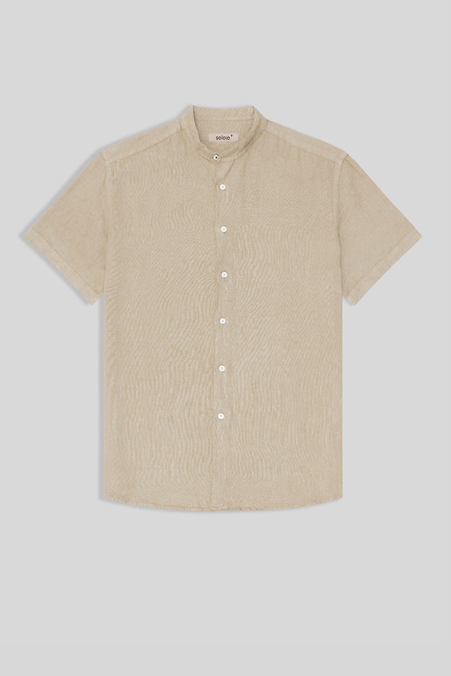 basic linen shirt mao beige - soloio