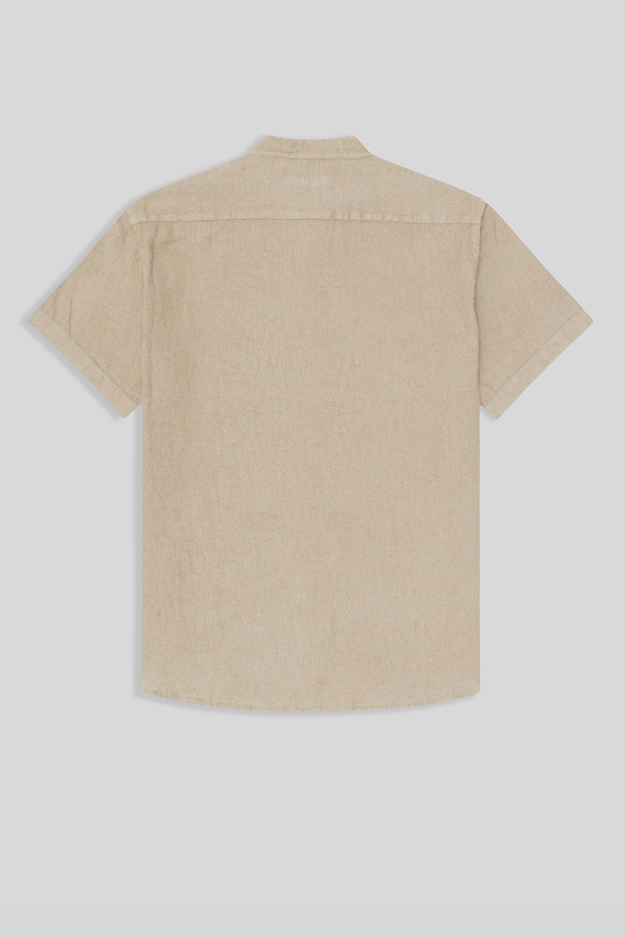 basic linen shirt mao beige - soloio