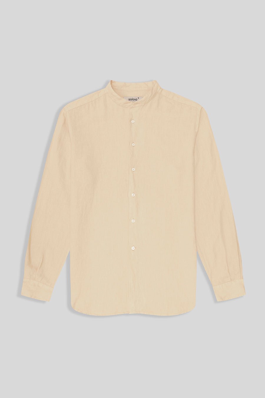 basic linen shirt mao beige - soloio