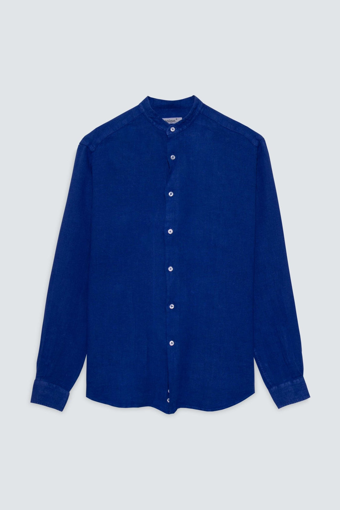 basic linen shirt mao blue ink - soloio