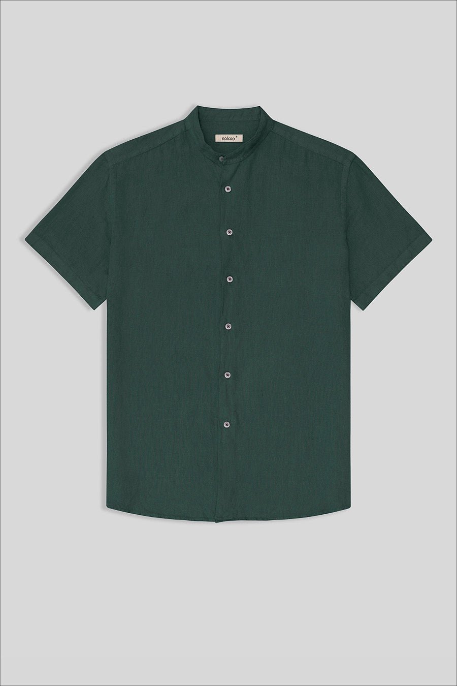 basic linen shirt mao collar rosin - soloio