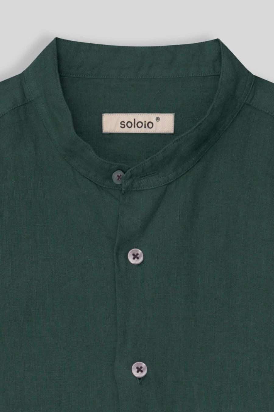 basic linen shirt mao collar rosin - soloio