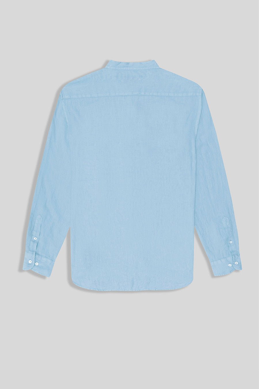 basic linen shirt mao collar sky blue - soloio