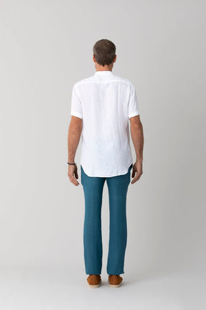 basic linen shirt mao white mc - soloio