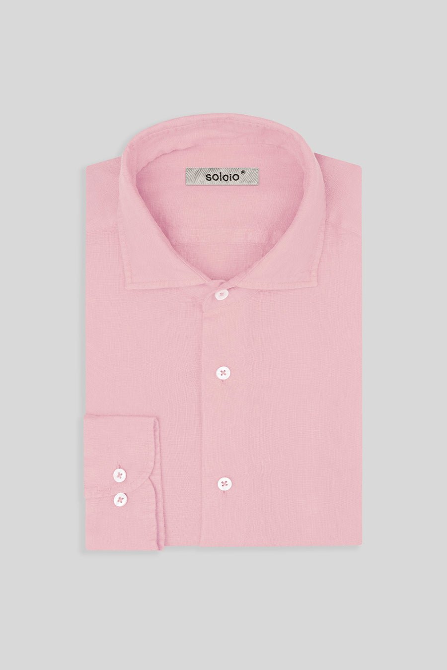 basic linen shirt pink - soloio