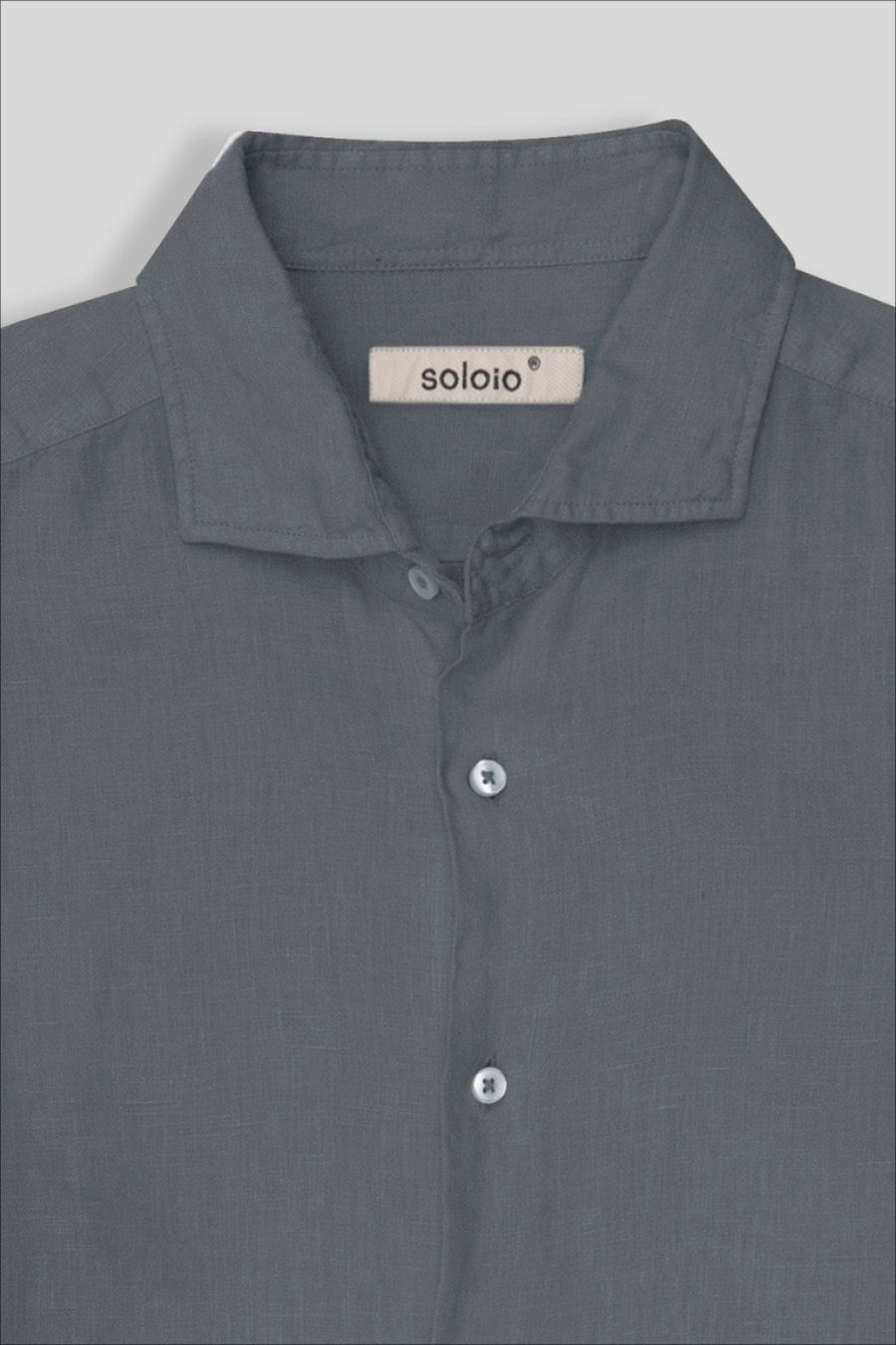 basic linen shirt smoke - soloio