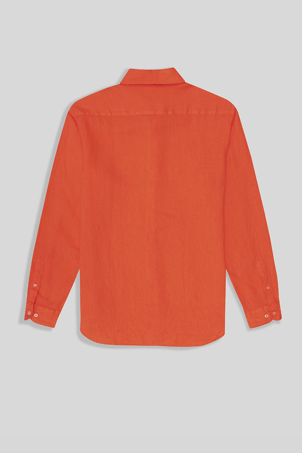 basic linen shirt strong orange - soloio