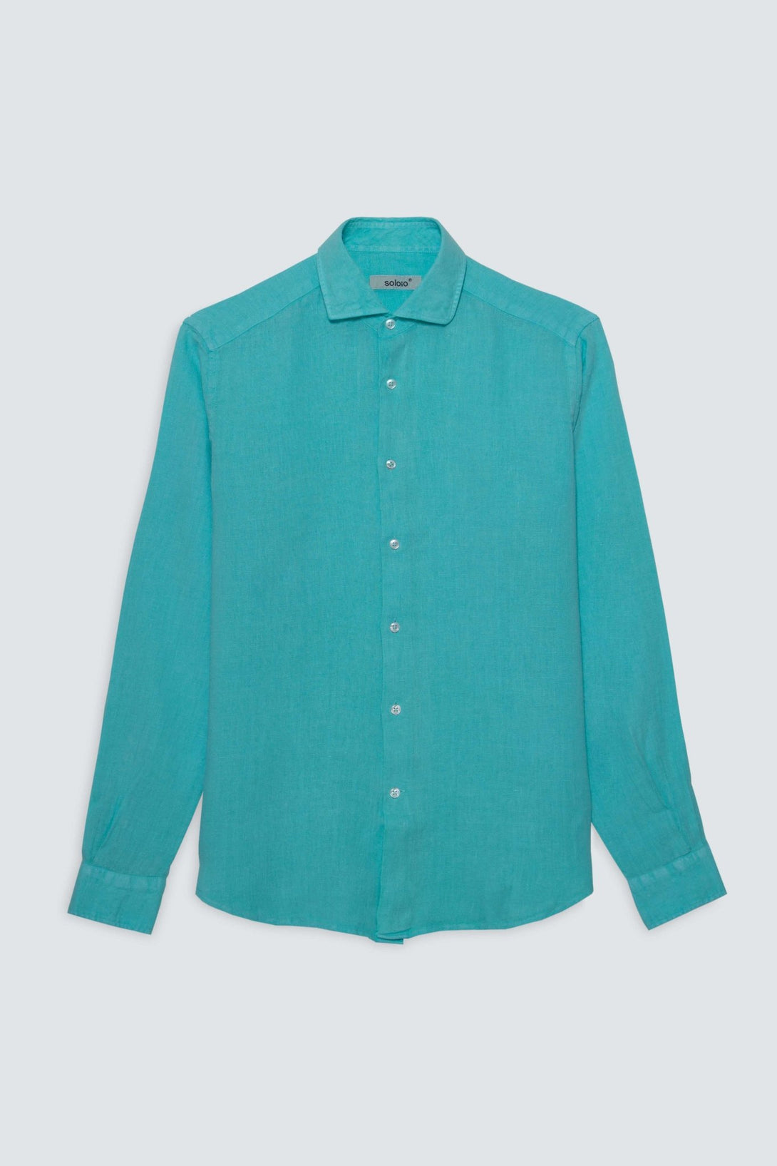 basic linen shirt turquoise - soloio