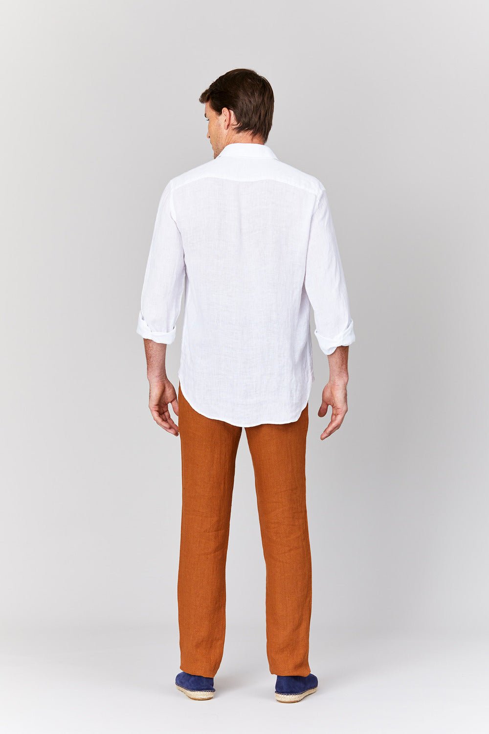 basic linen shirt white - soloio