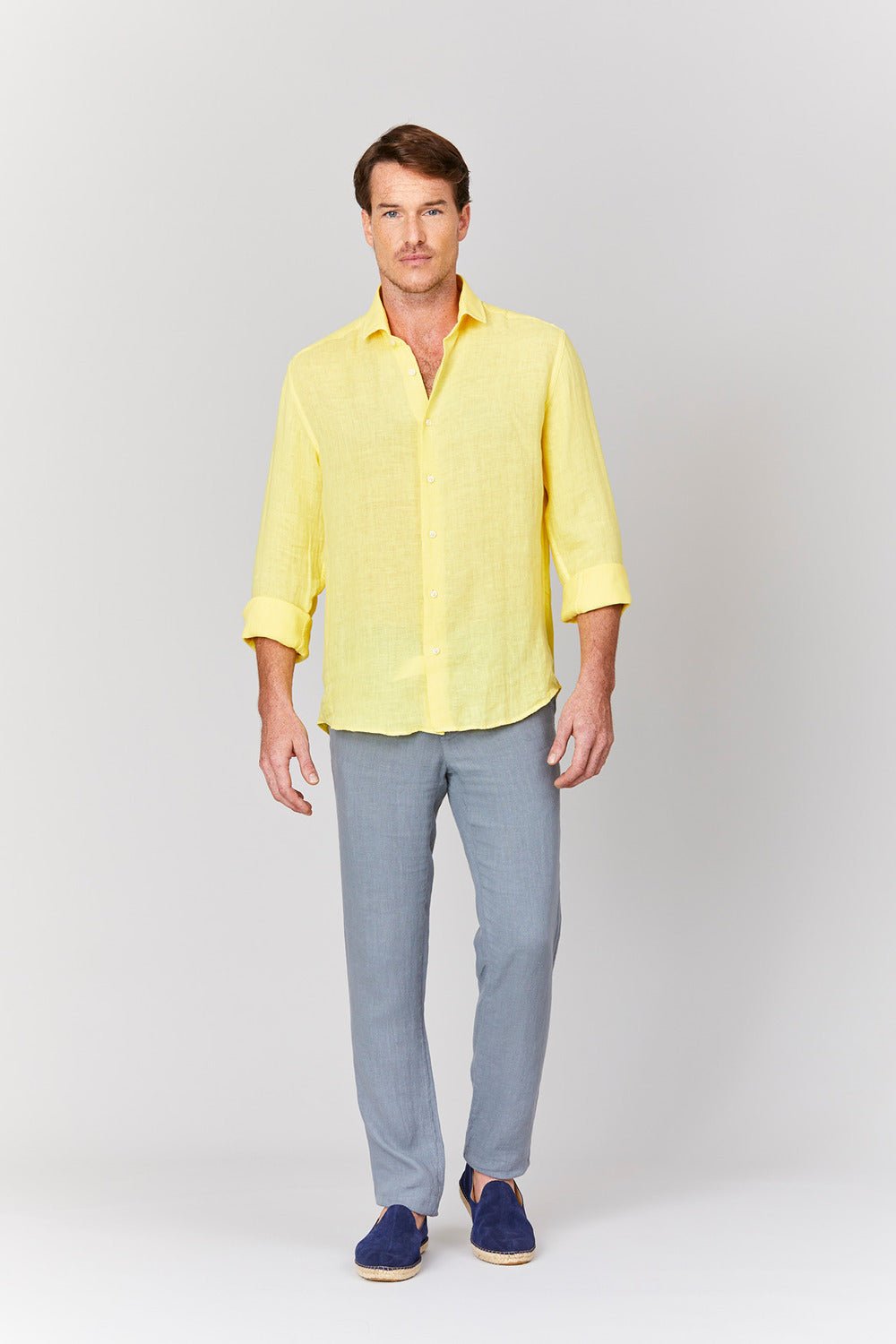 basic linen shirt yellow - soloio