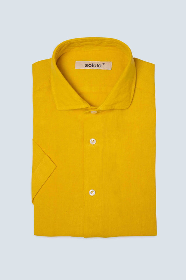 basic linen shirt yellow fruit mc - soloio