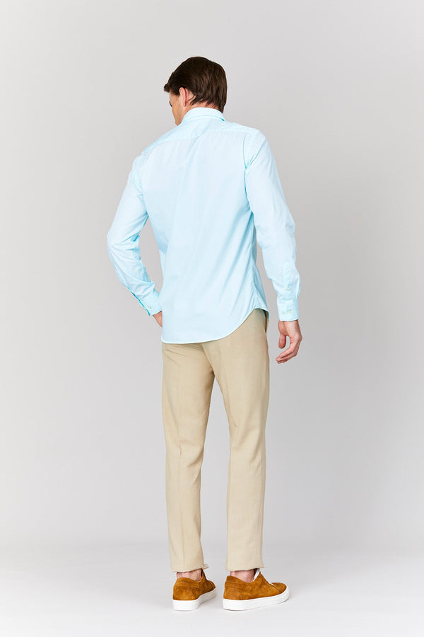 basic muslin cotton shirt turquoise - soloio