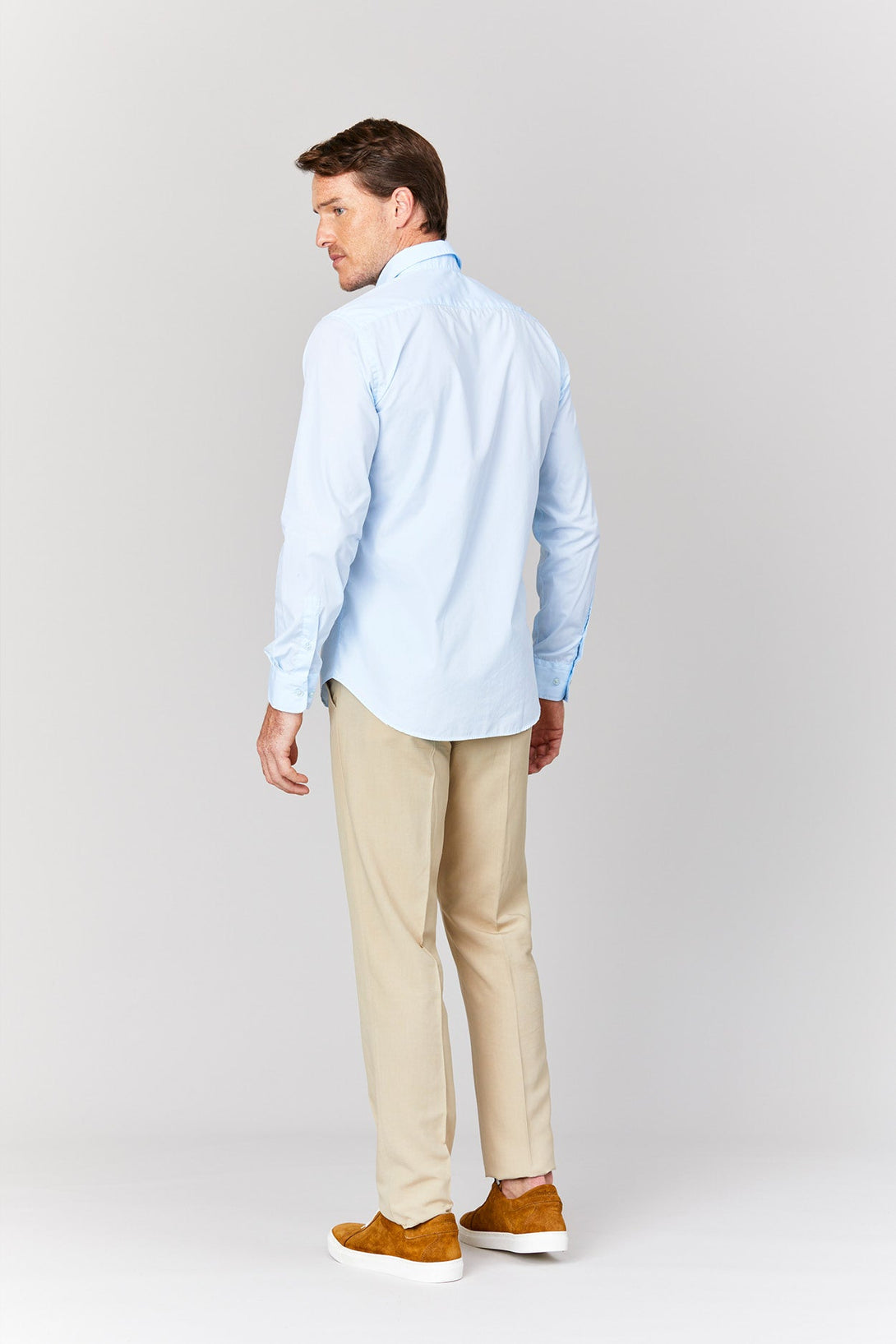 basic muslin cotton shirt turquoise - soloio