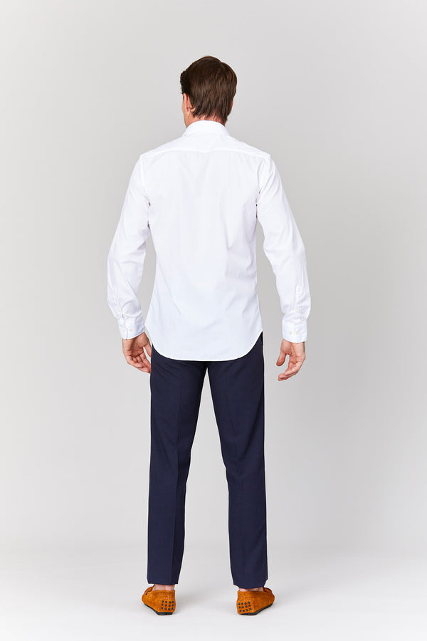 camisa básica de algodón mussola blanca