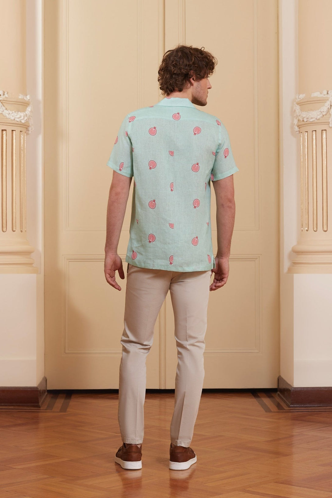 bastión linen shirt aqua - soloio