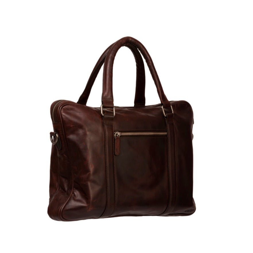 bronw leather briefcase - soloio