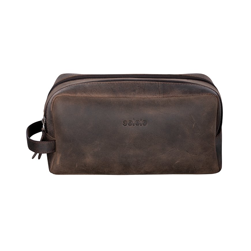 brown toiletry bag - soloio