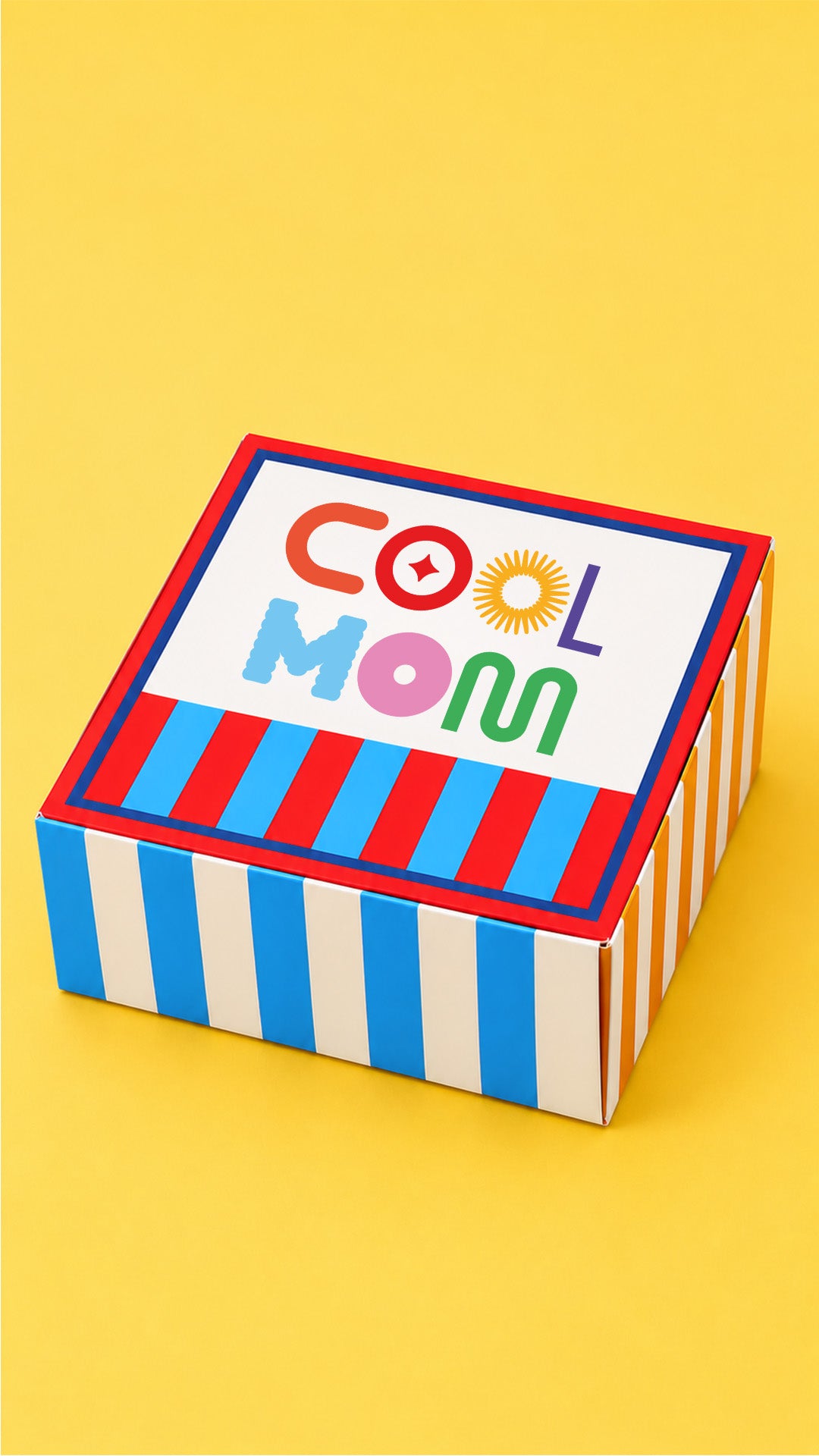 Pañuelo cuadrado amarillo de algodón y seda "Cool Mom"