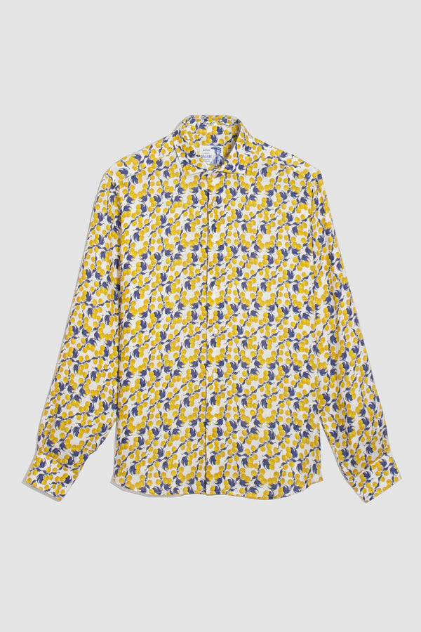 camisa de lino grosellas amarillas