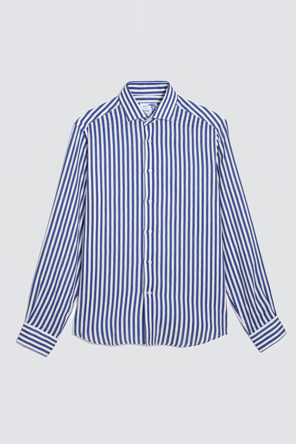 electric blue stripes shirt