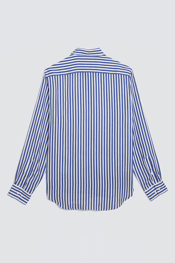 electric blue stripes shirt