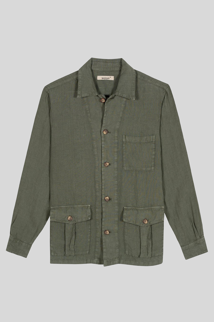 chaqueta de lino para hombre new sahara verde militar