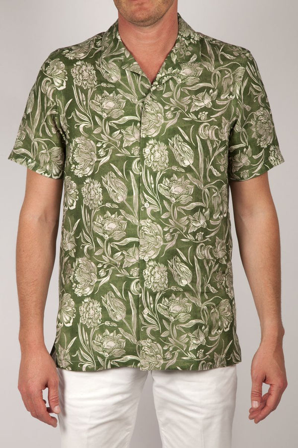 mc flor lorenzo green linen shirt