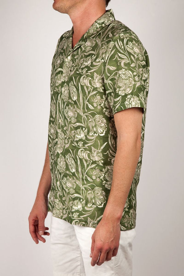 mc flor lorenzo green linen shirt