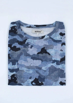 camouflage t-shirt blue - soloio