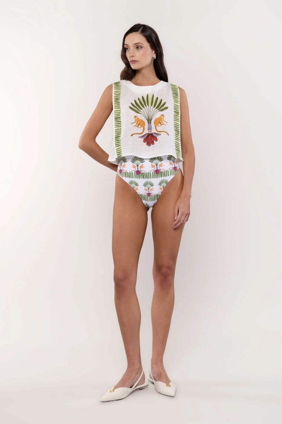 women's linen tank top titi