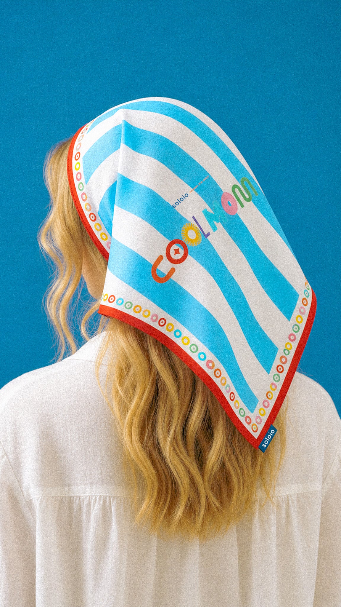 Pañuelo cuadrado de seda y algodón pequeño "Cool Mom"