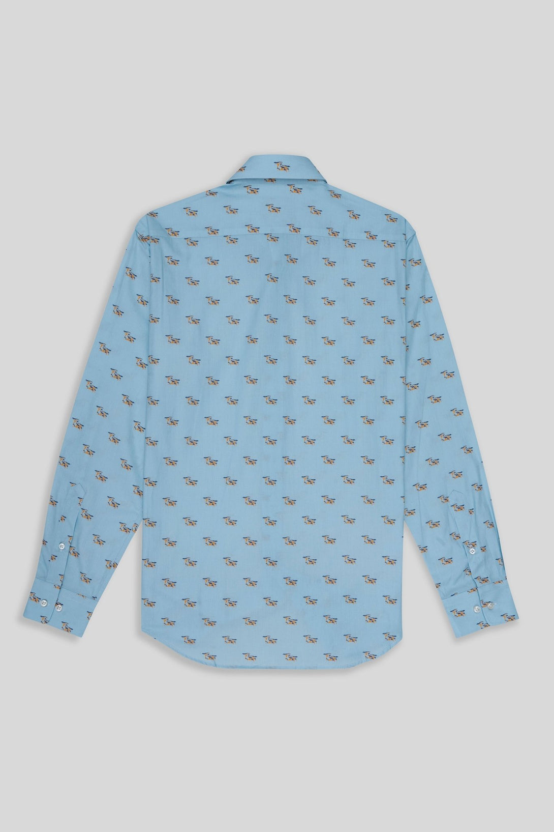 cotton shirt mushrooms sky blue - soloio