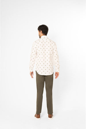 cotton shirt with separate frogs yellow - soloio