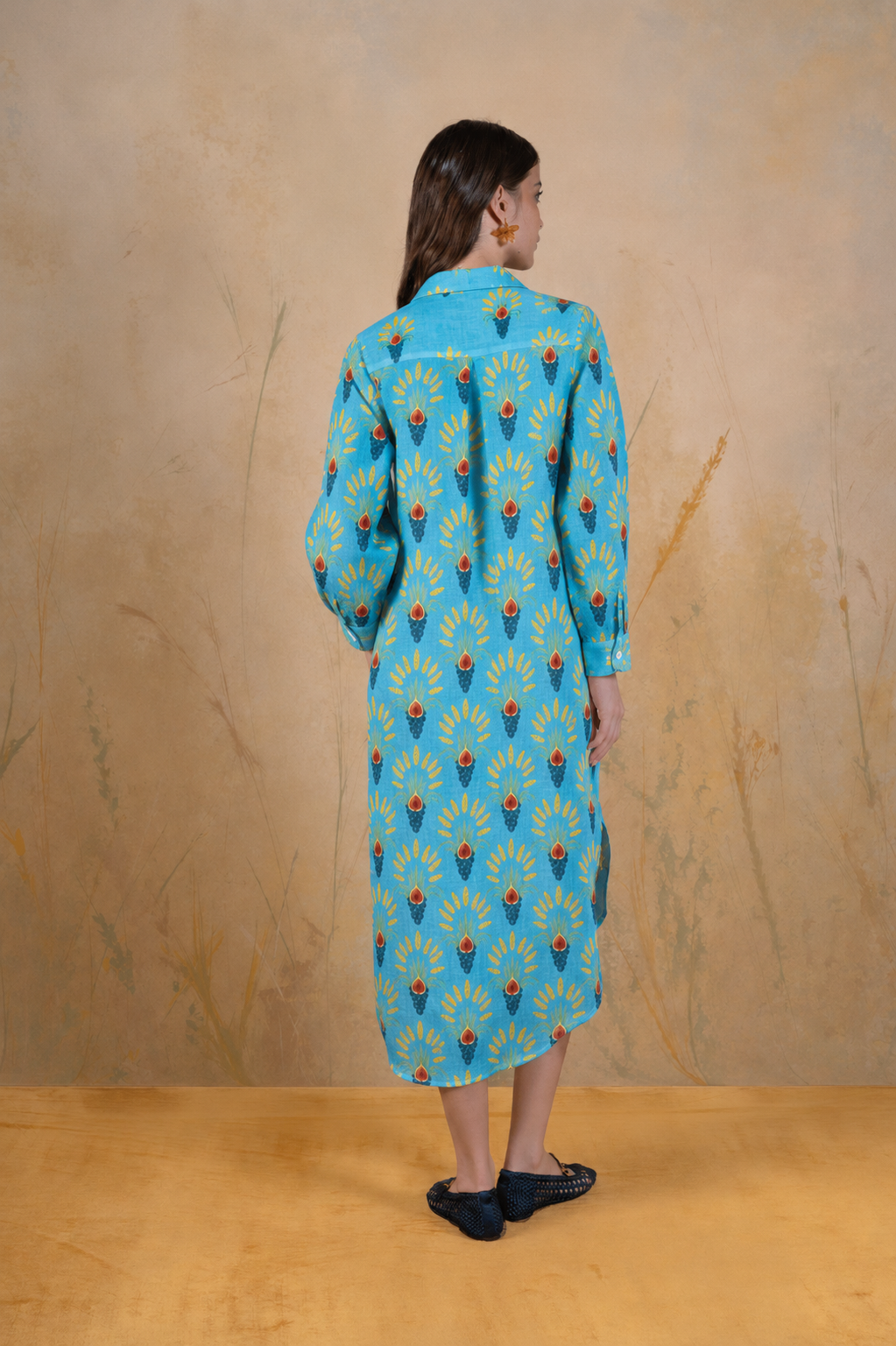 Women's Proventus linen shirt dress blue