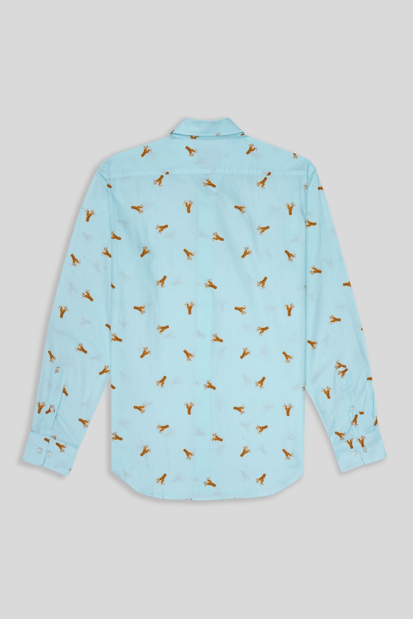 elongated octopuses cotton shirt turquoise - soloio