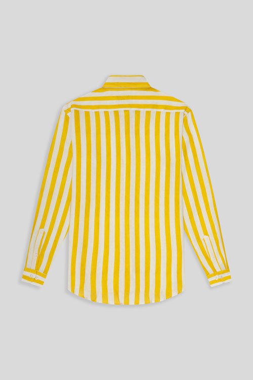 faded striped linen shirt yellow - soloio