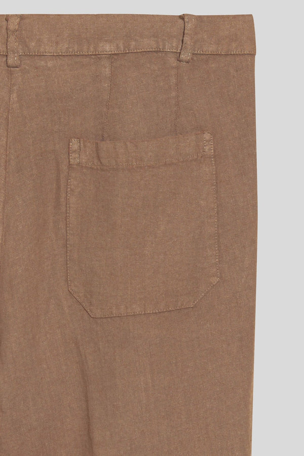 linen pants donato leather - soloio