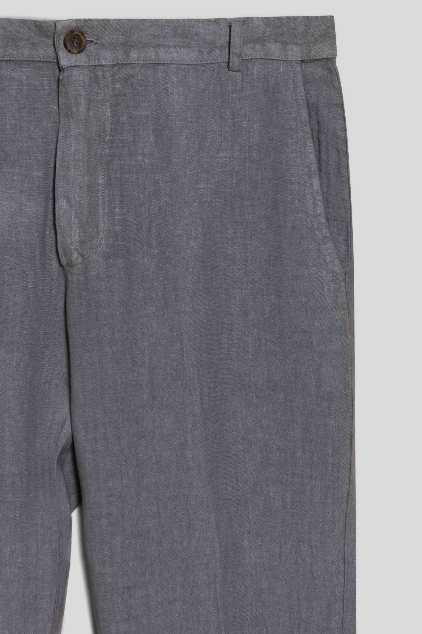 linen pants donato smoke - soloio