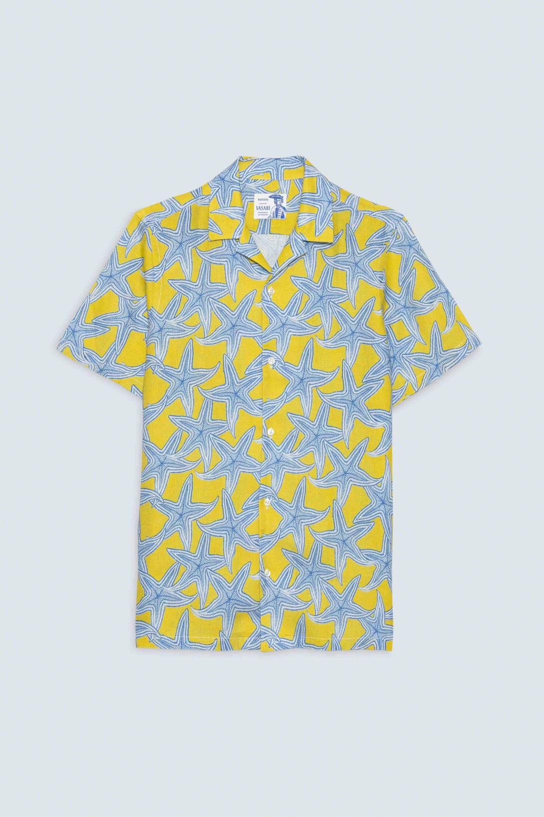 linen shirt intaglio yellow - soloio