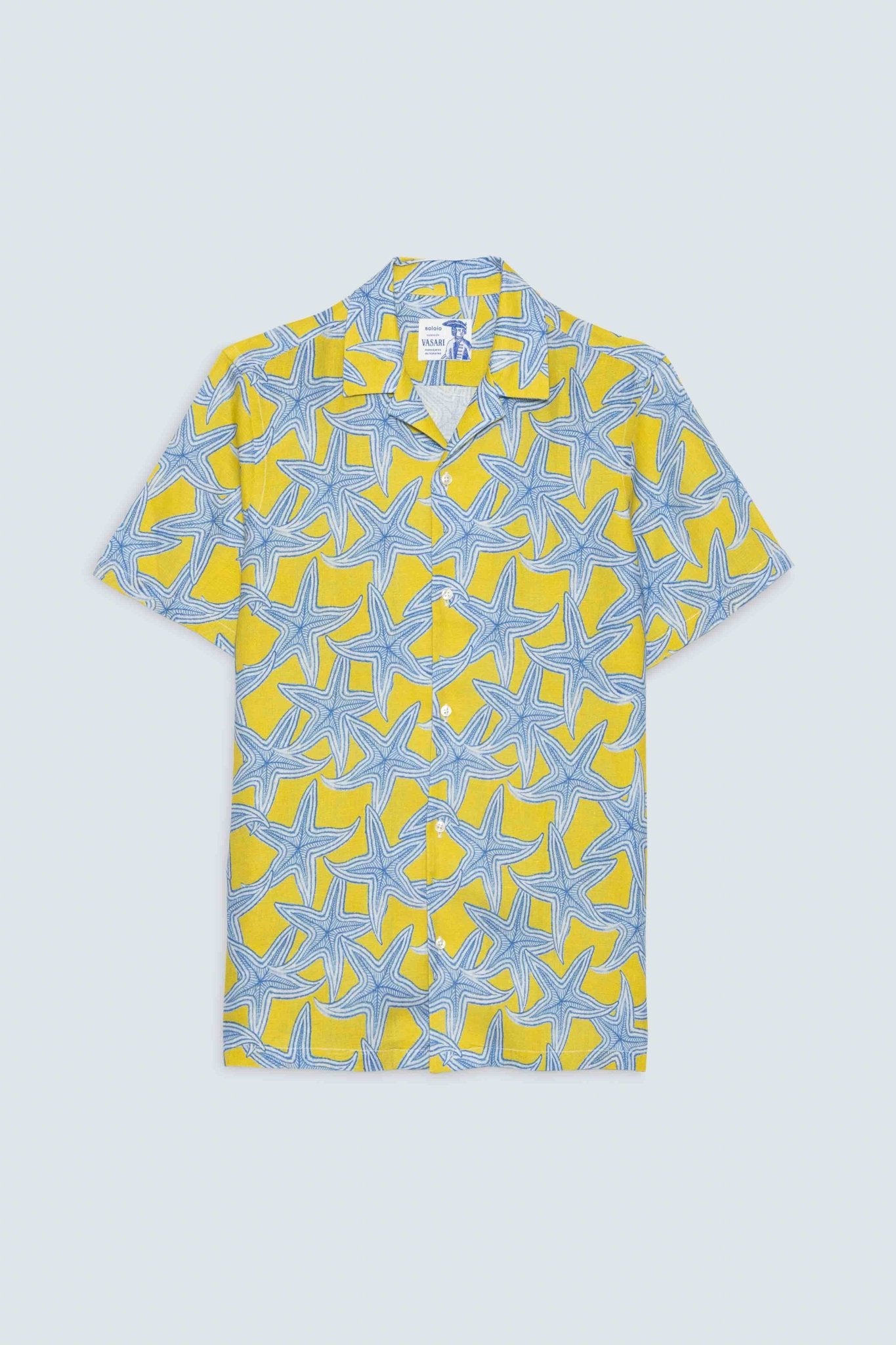 linen shirt intaglio yellow - soloio