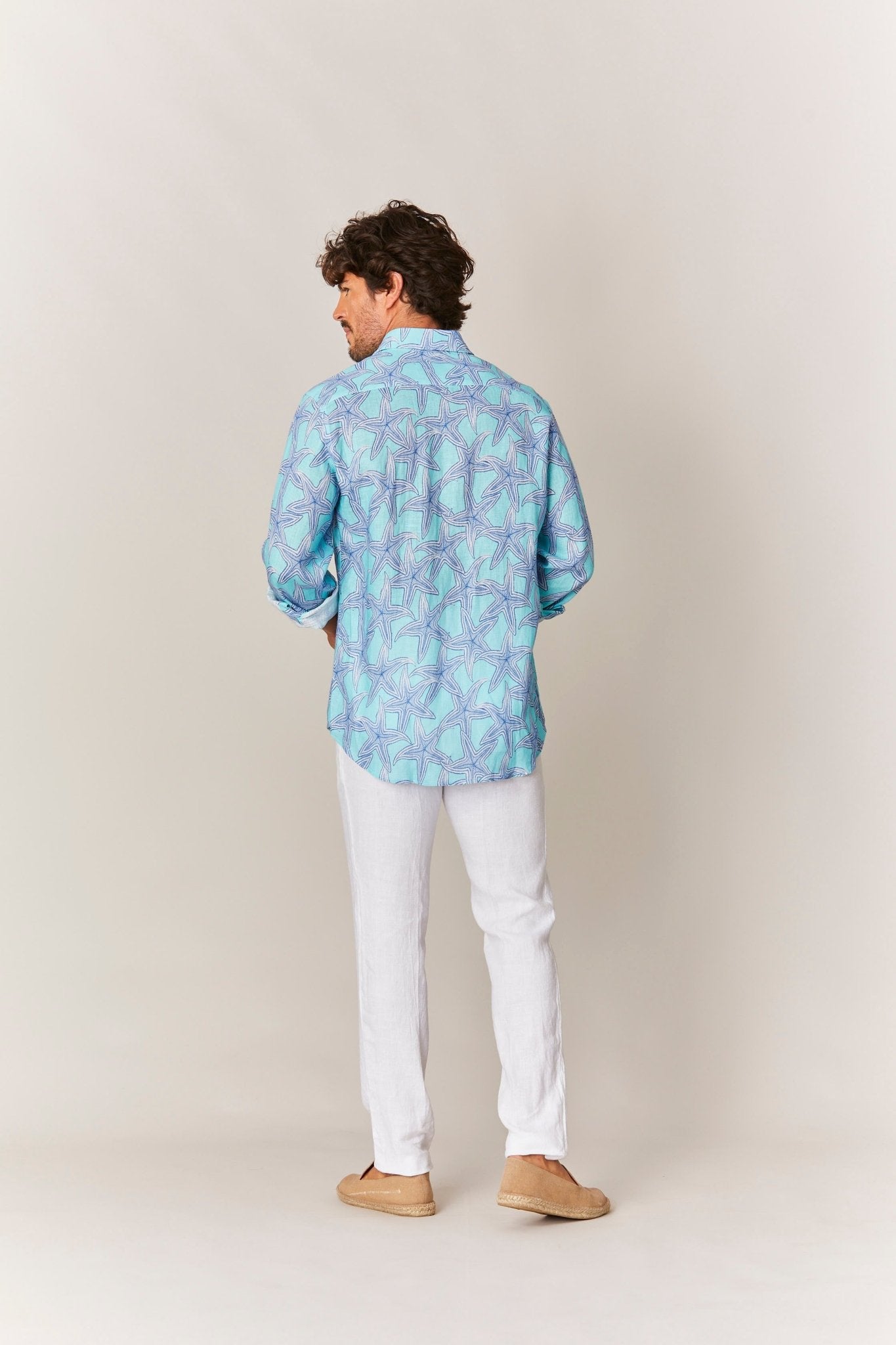 linen shirt Stella Turquoise - soloio