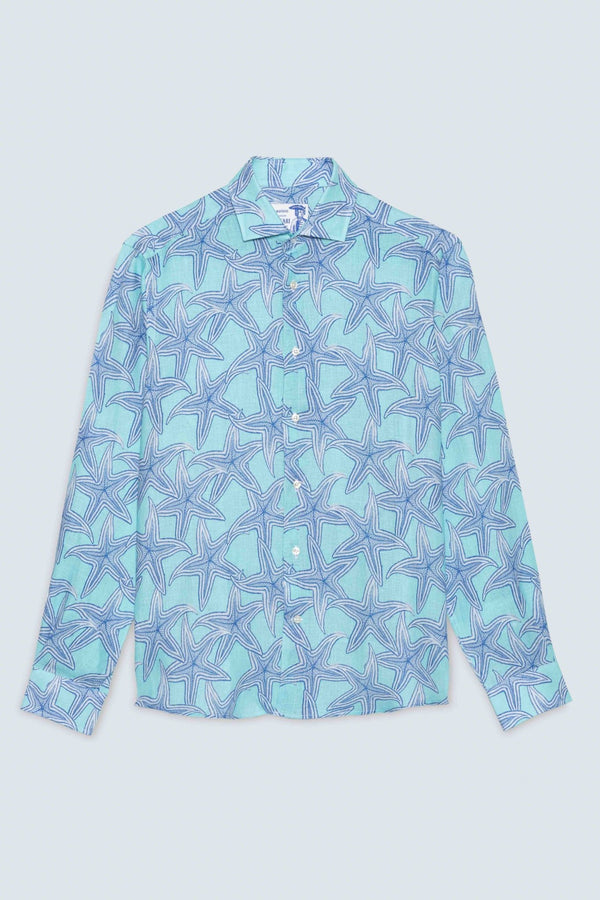 linen shirt Stella Turquoise - soloio