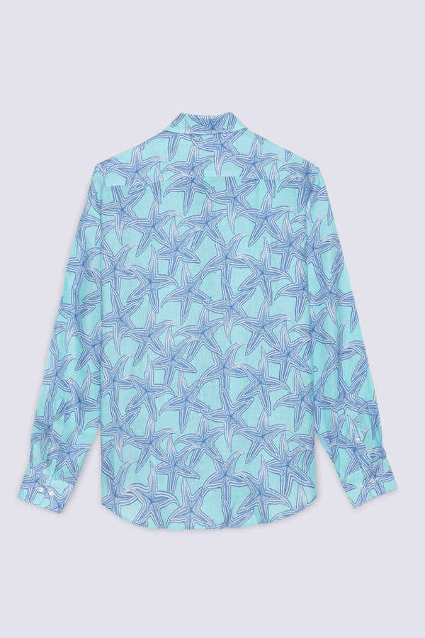 linen shirt Stella Turquoise - soloio