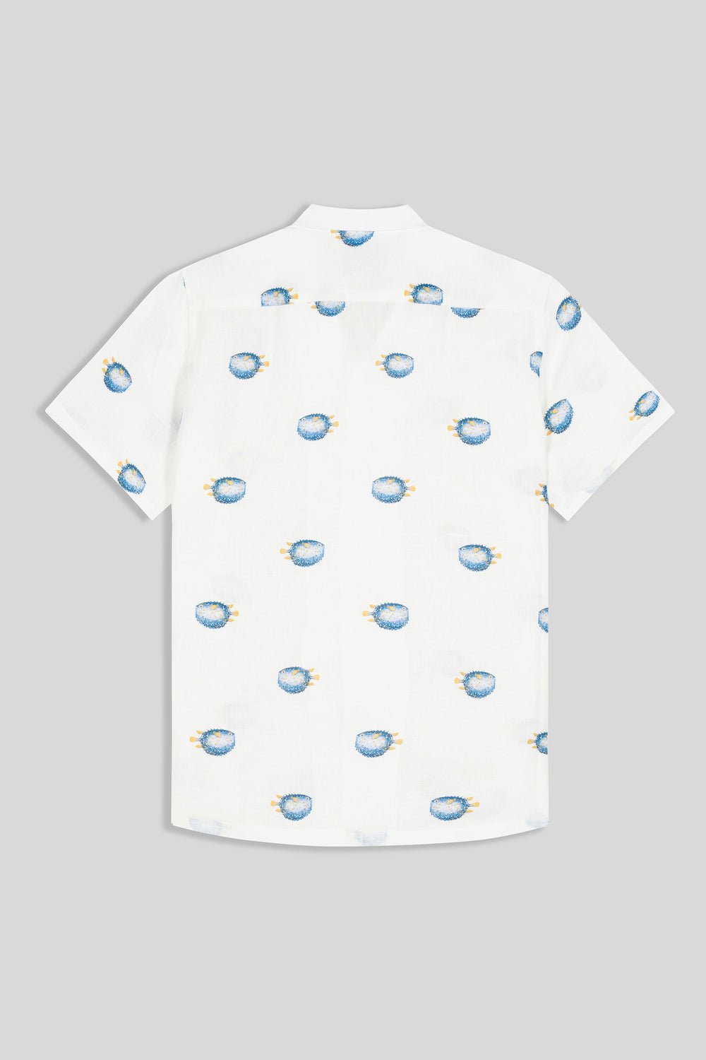 linen shirt with separate pufferfish blue - soloio